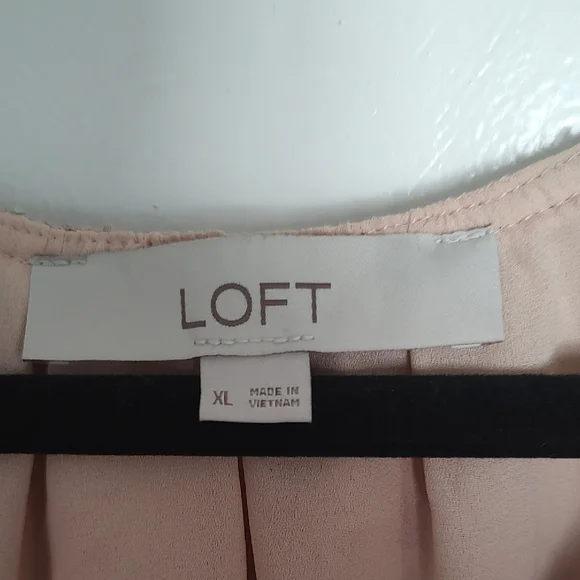 LOFT Pink and Gold Long Sleeve Embellished Blouse - Picture 2 of 6